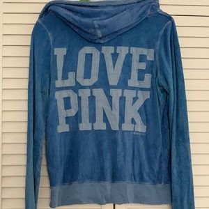 VS PINK Terry Cloth Blue women’s zip up
